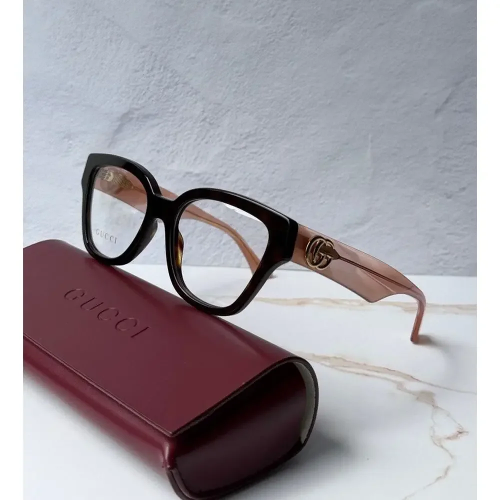 NEW Gucci GG1424O Brown Pink Cat Eye Eyeglasses Frames